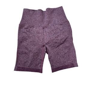 Womens Heather Purple M Butt Scrunch Fitted Athletic Spandex Shorts